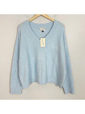 NEW Universal Thread Blue V-neck Pullover‎ Sweater Soft Size XXL Women's